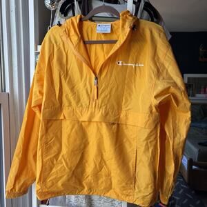 NWT Champion Mens Jacket Packable Wind Resistant Lightweight Hood Kanga Pocket